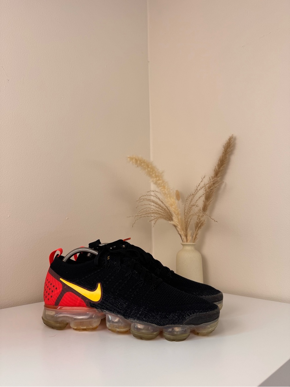 Nike Air VaporMax Flyknit Black Bright Crimson Sneakers – US 11 / EU 45